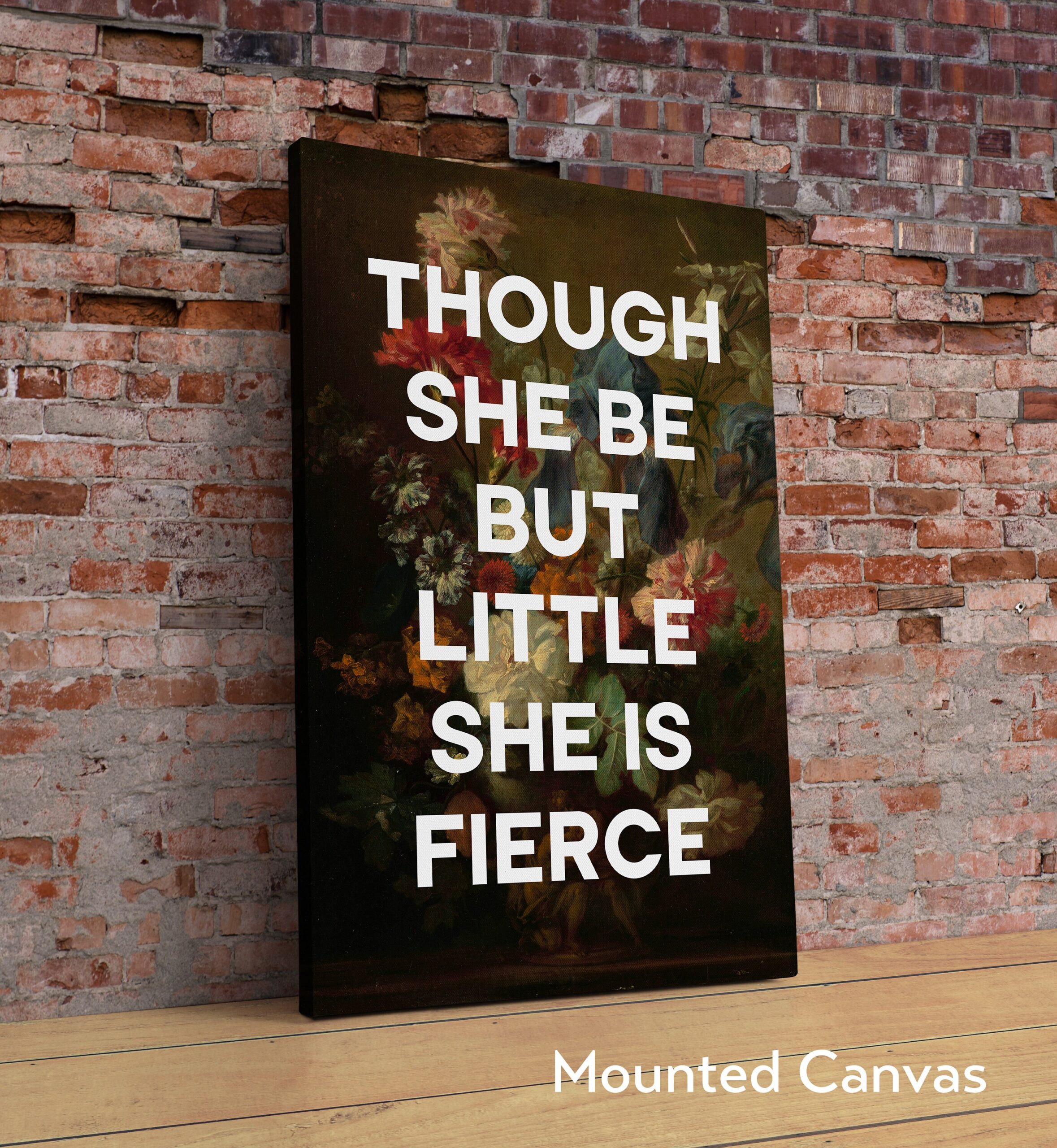 Though She Be But Little She Is Fierce with Flowers by Jan van Huysum - Typography Print - Shakespeare Quote - A Midsummer Night's Dream - Image 2