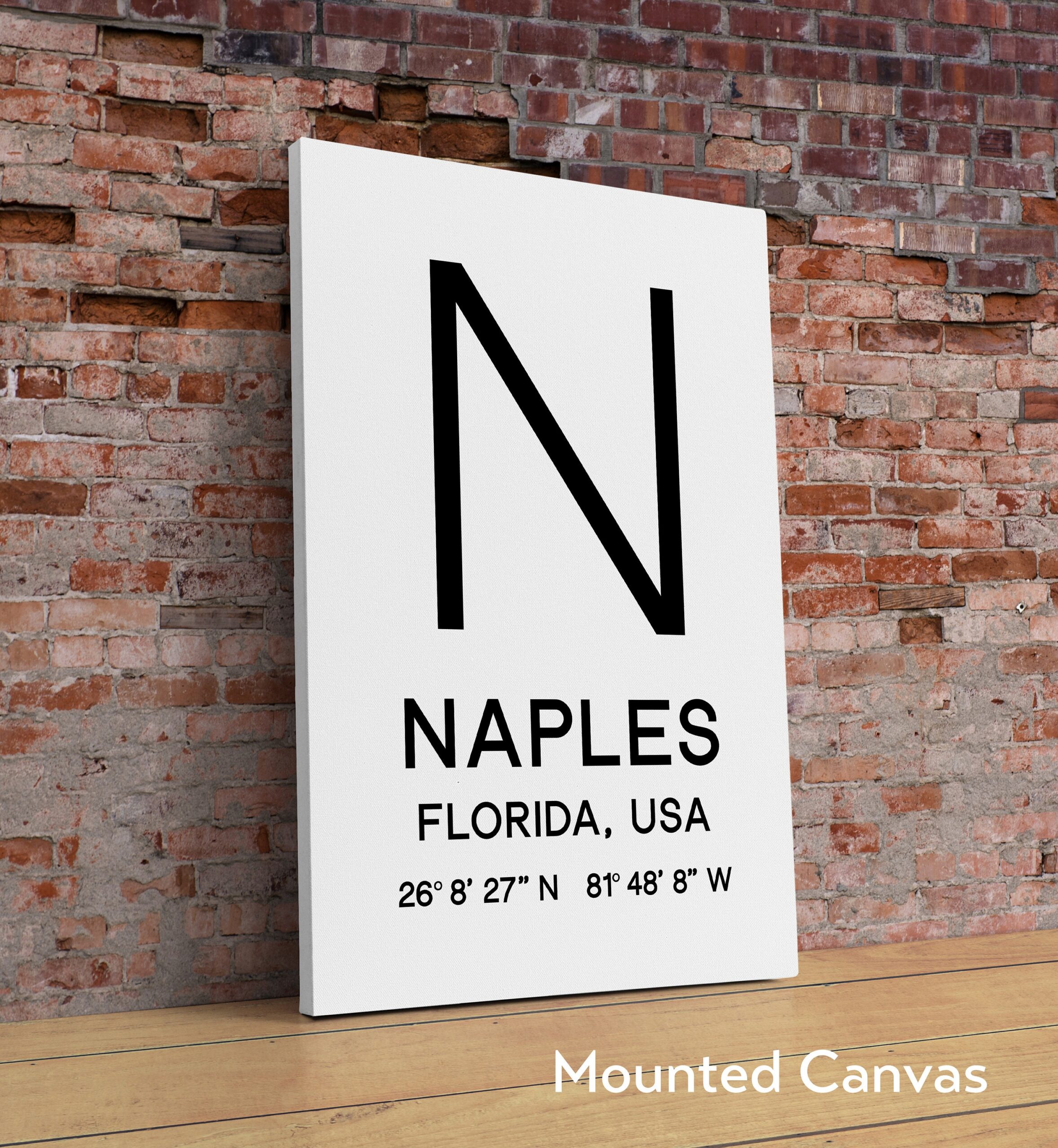 Naples, Florida with GPS Coordinates Minimalist Art Print - Image 2