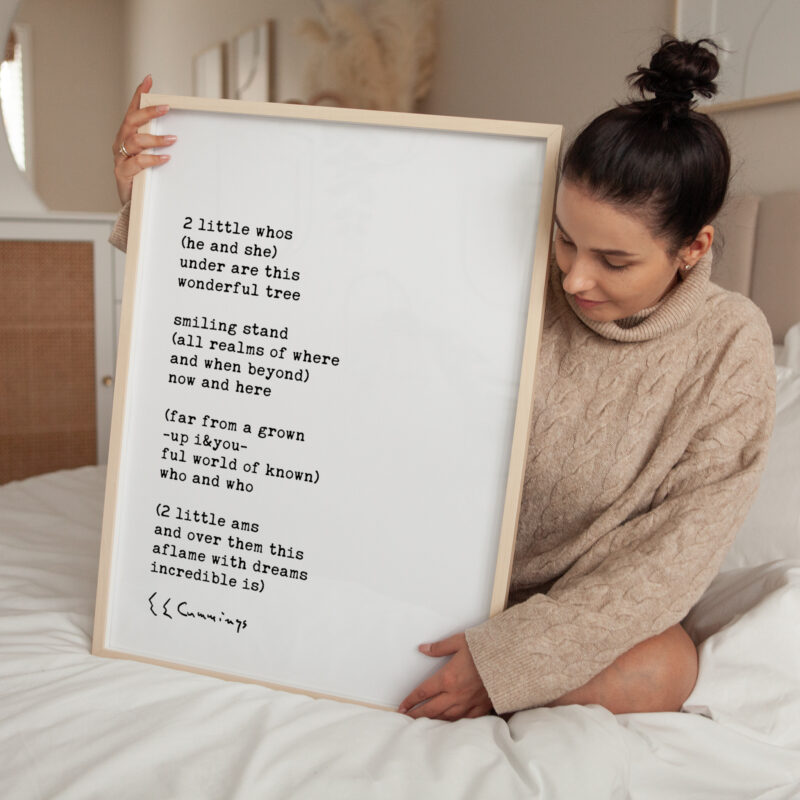 2 little whos (he and she) - E.E. Cummings Poem with Typography Art Print - Image 4
