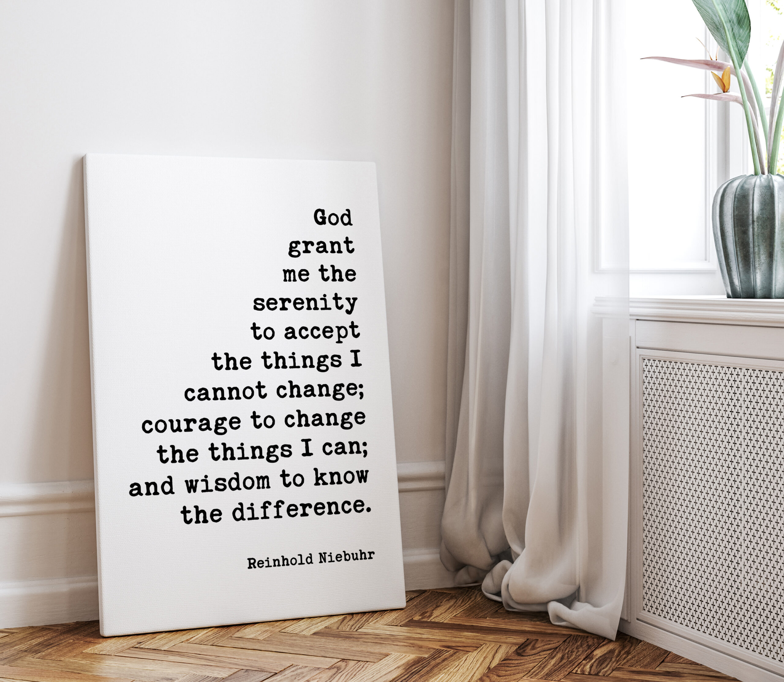 Serenity Prayer by Reinhold Niebuhr - Low Profile Mounted Canvas Typography Art Print - Image 2