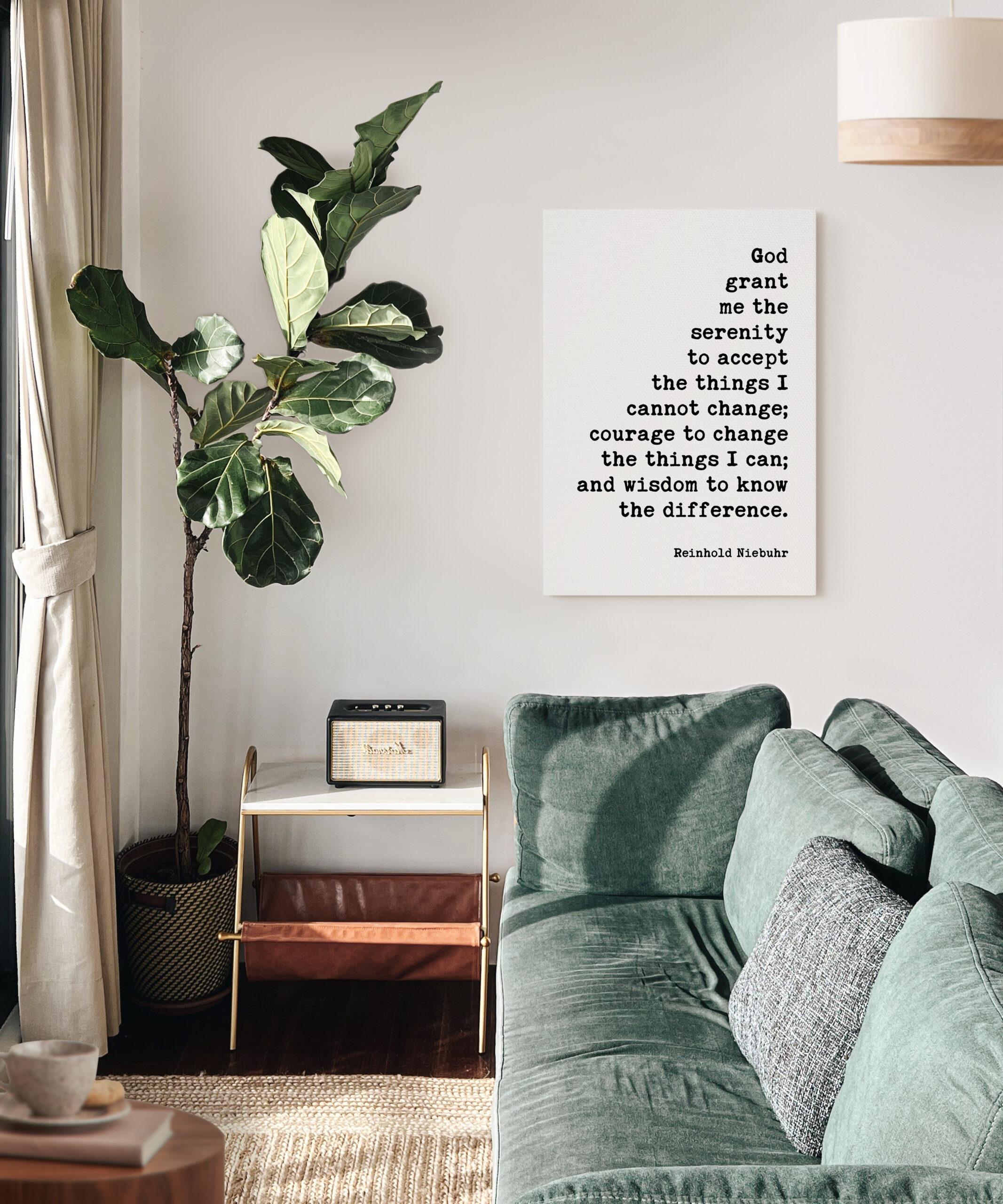 Serenity Prayer by Reinhold Niebuhr - Low Profile Mounted Canvas Typography Art Print - Image 3