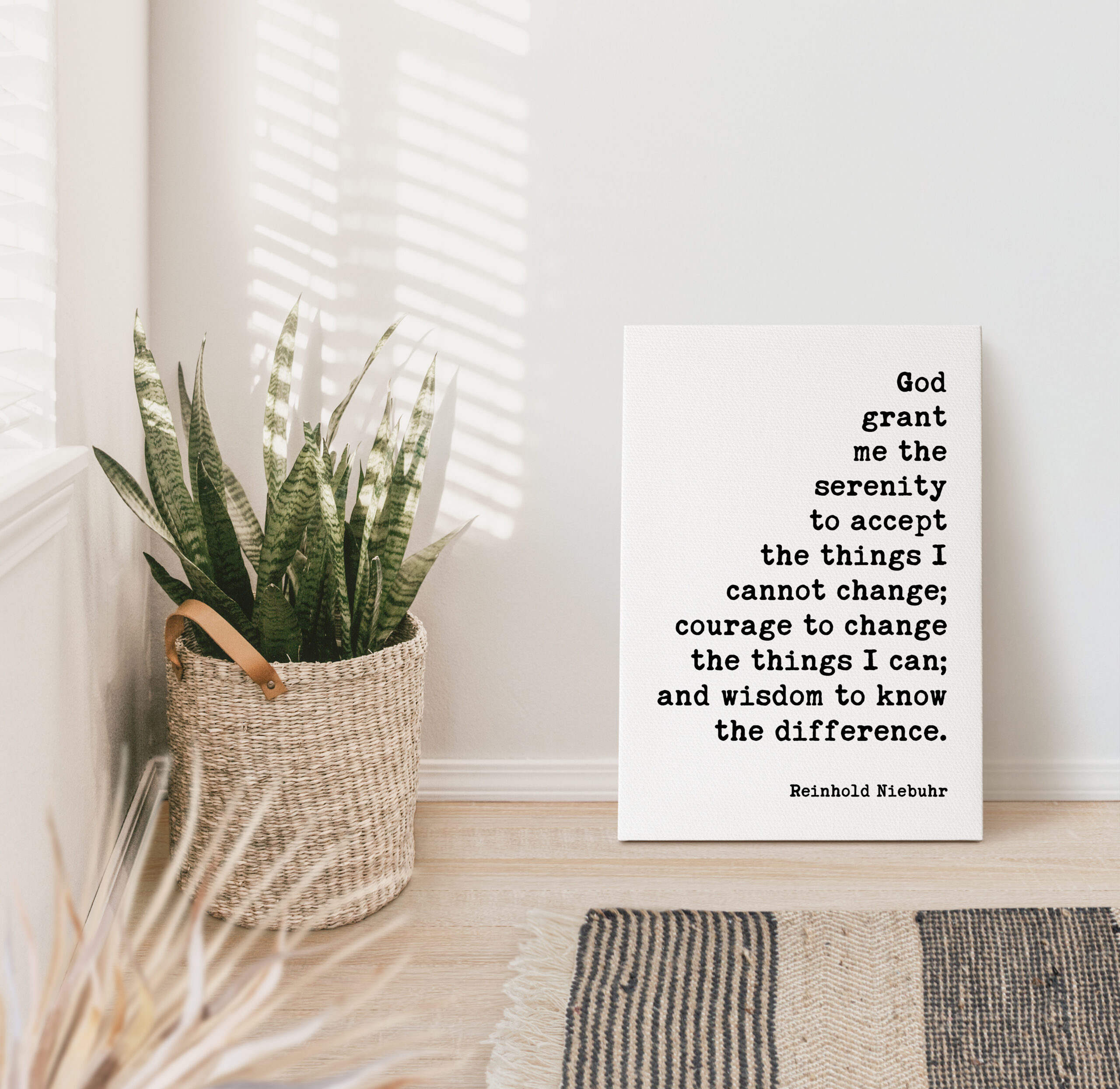 Serenity Prayer by Reinhold Niebuhr - Low Profile Mounted Canvas Typography Art Print - Image 4