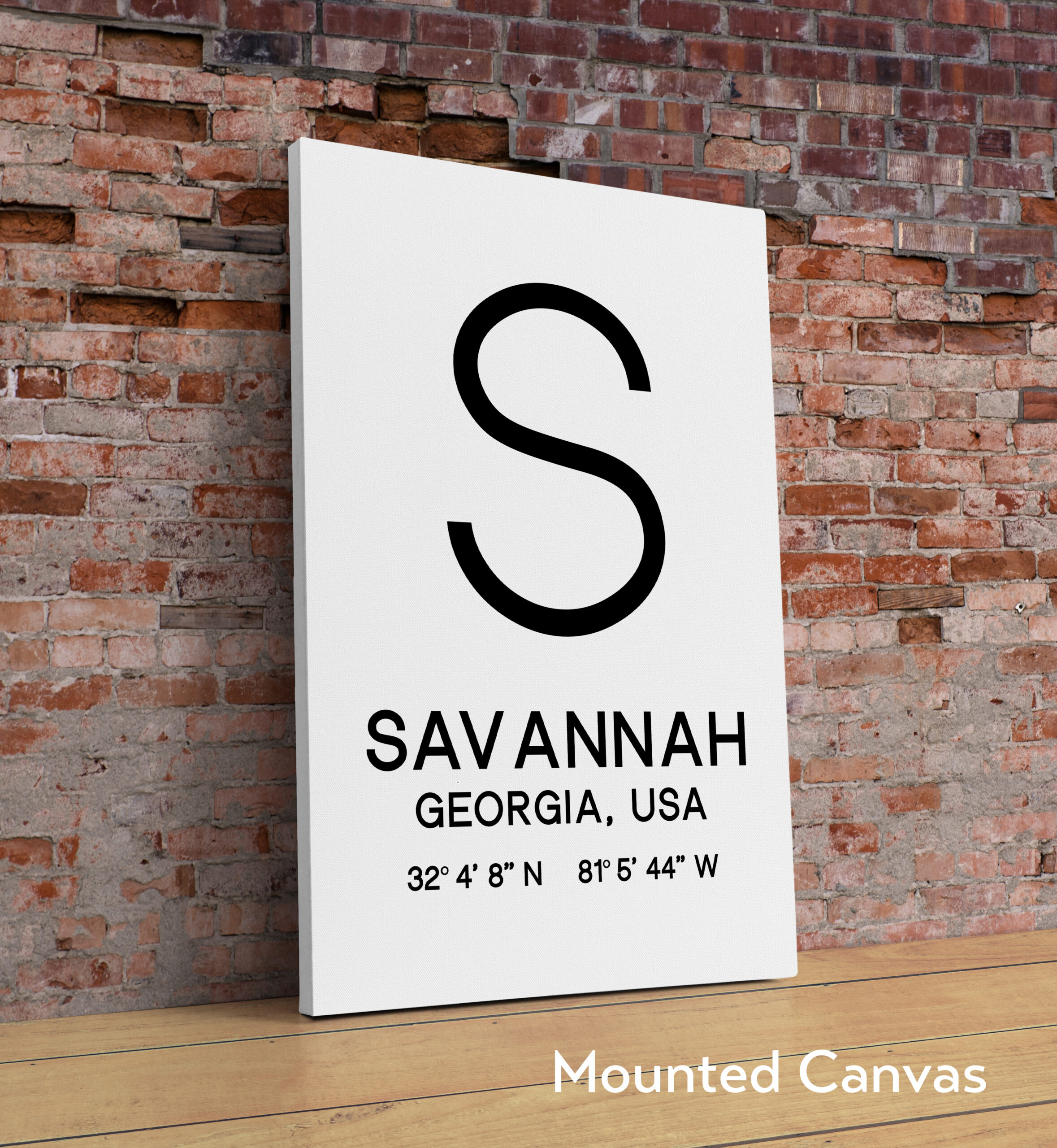 Savannah, Georgia with GPS Coordinates Typography Minimalist Art Print - Image 2
