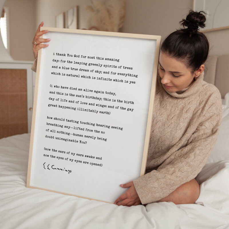 i thank You God for most this amazing - E.E. Cummings Poem Typography Art Print - Image 3
