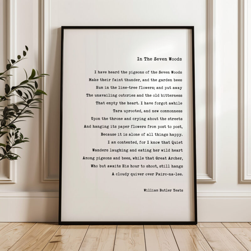 In The Seven Woods - William Butler Yeats Poem with Typography Art Print - Image 3