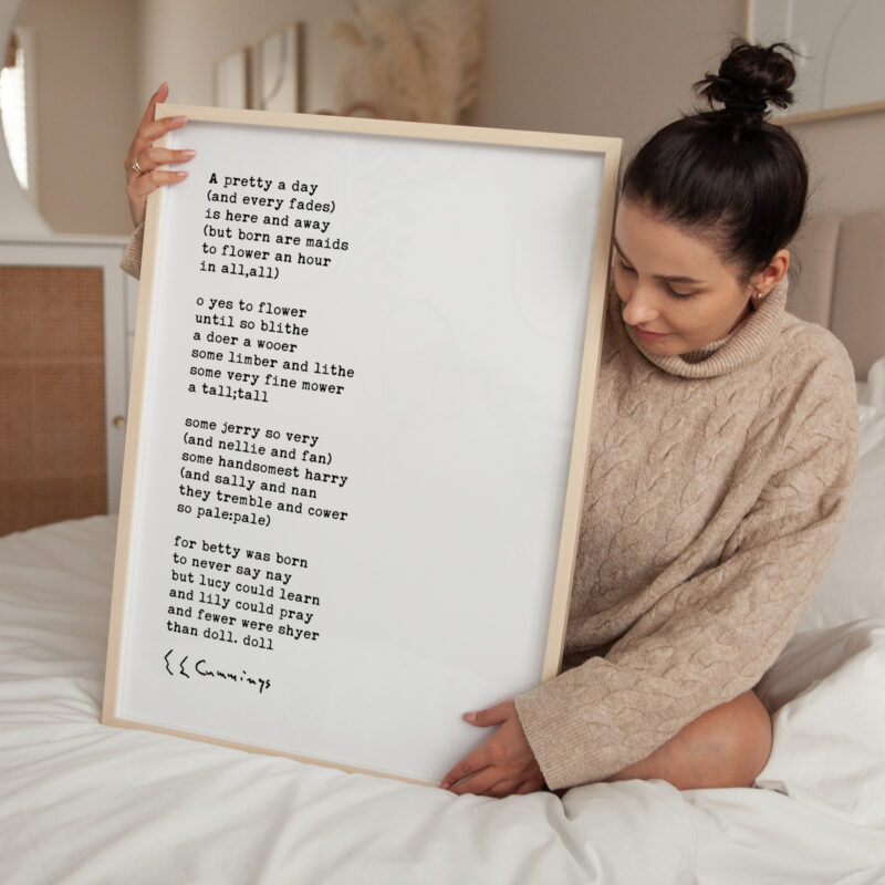a pretty a day - E.E. Cummings Poem with Typography Art Print - Image 3