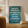 For every minute you are angry you lose sixty seconds of happiness. Ralph Waldo Emerson Quote Typography Art Print with Water Lilies For every minute you are angry you lose sixty seconds of happiness. Ralph Waldo Emerson Quote Typography Art Print with Water Lilies
