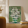 It is never too late to be what you might have been. George Eliot Quote Typography Art Print - Vincent van Gogh Roses (1890) Painting
