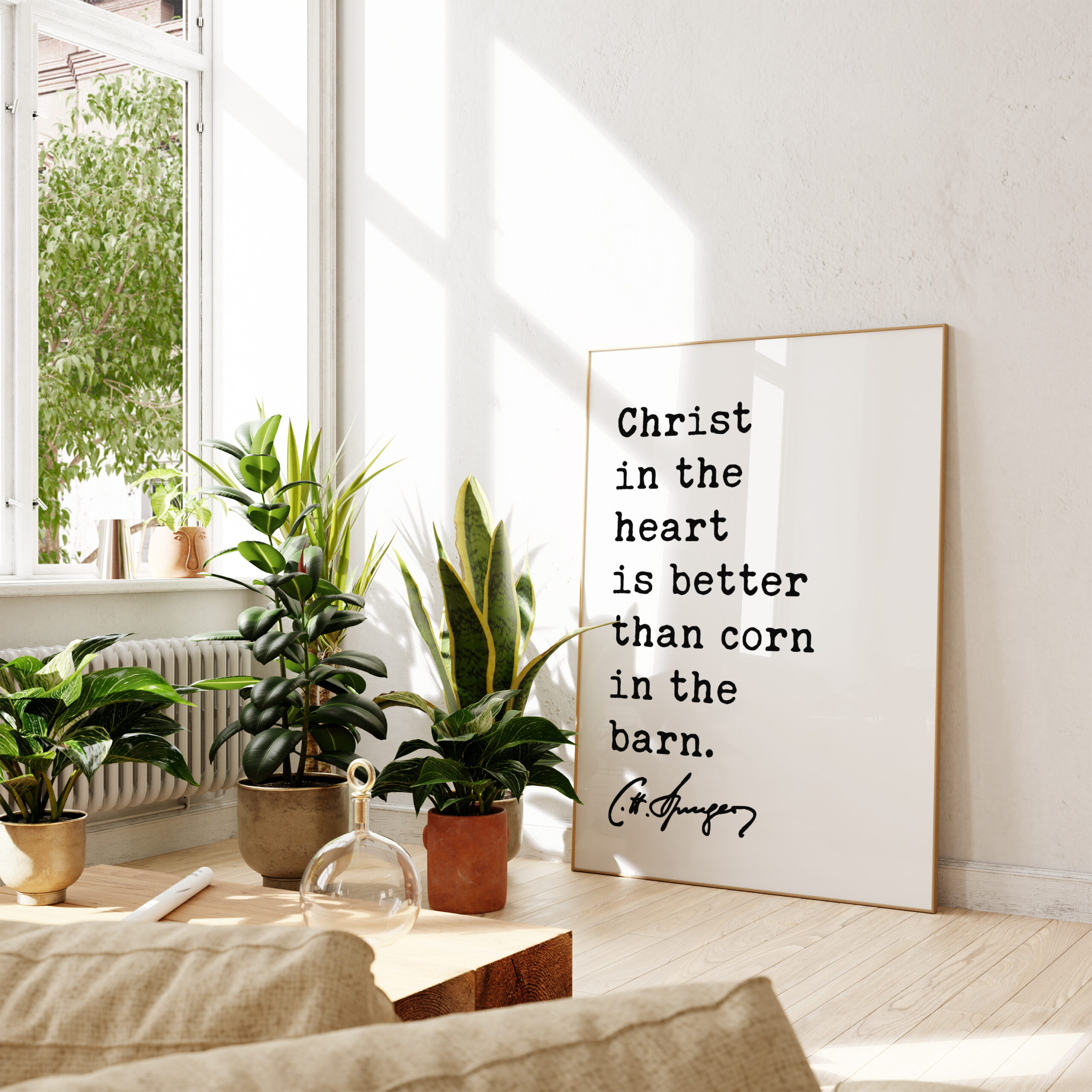 Charles Spurgeon Quote - Christ in the heart is better than corn in the barn. Typography Art Print - Image 5
