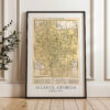 Atlanta, Georgia Vintage Street Map Circa 1911, World Atlas and Gazetteer Minimalist Art Print Atlanta, Georgia Vintage Street Map Circa 1911, World Atlas and Gazetteer Minimalist Art Print