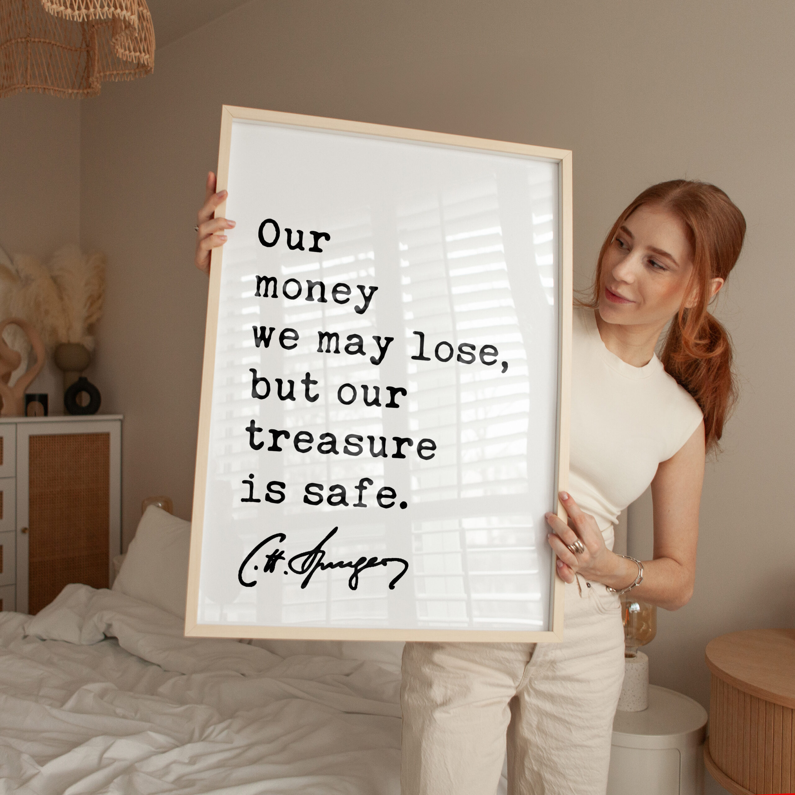 Our money we may lose, but our treasure is safe. Charles Spurgeon Quote Typography Art Print - Image 2