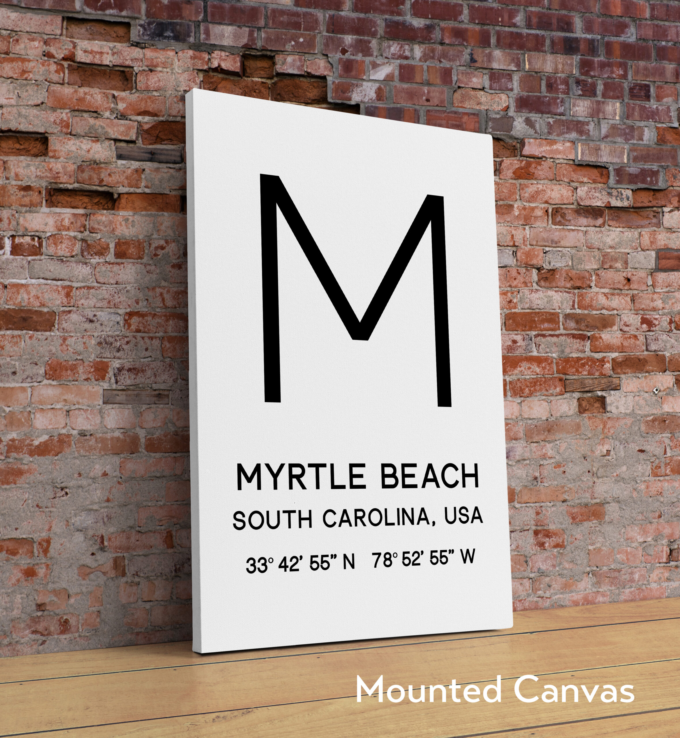 Myrtle Beach, SC with GPS Coordinates Minimalist Typography Art Print - Image 2