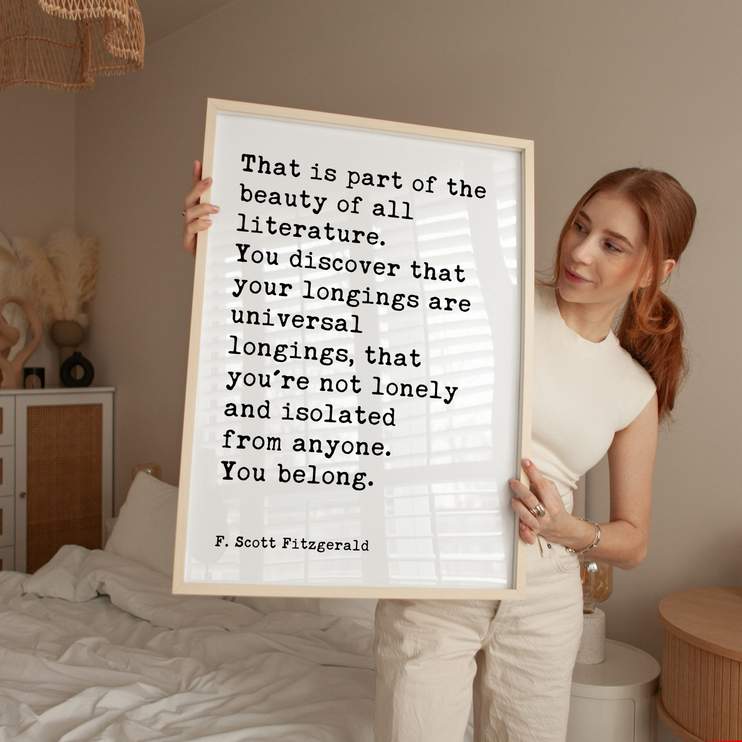 That is Part of the Beauty of All Literature - F. Scott Fitzgerald Quote Typography Art Print - Image 4