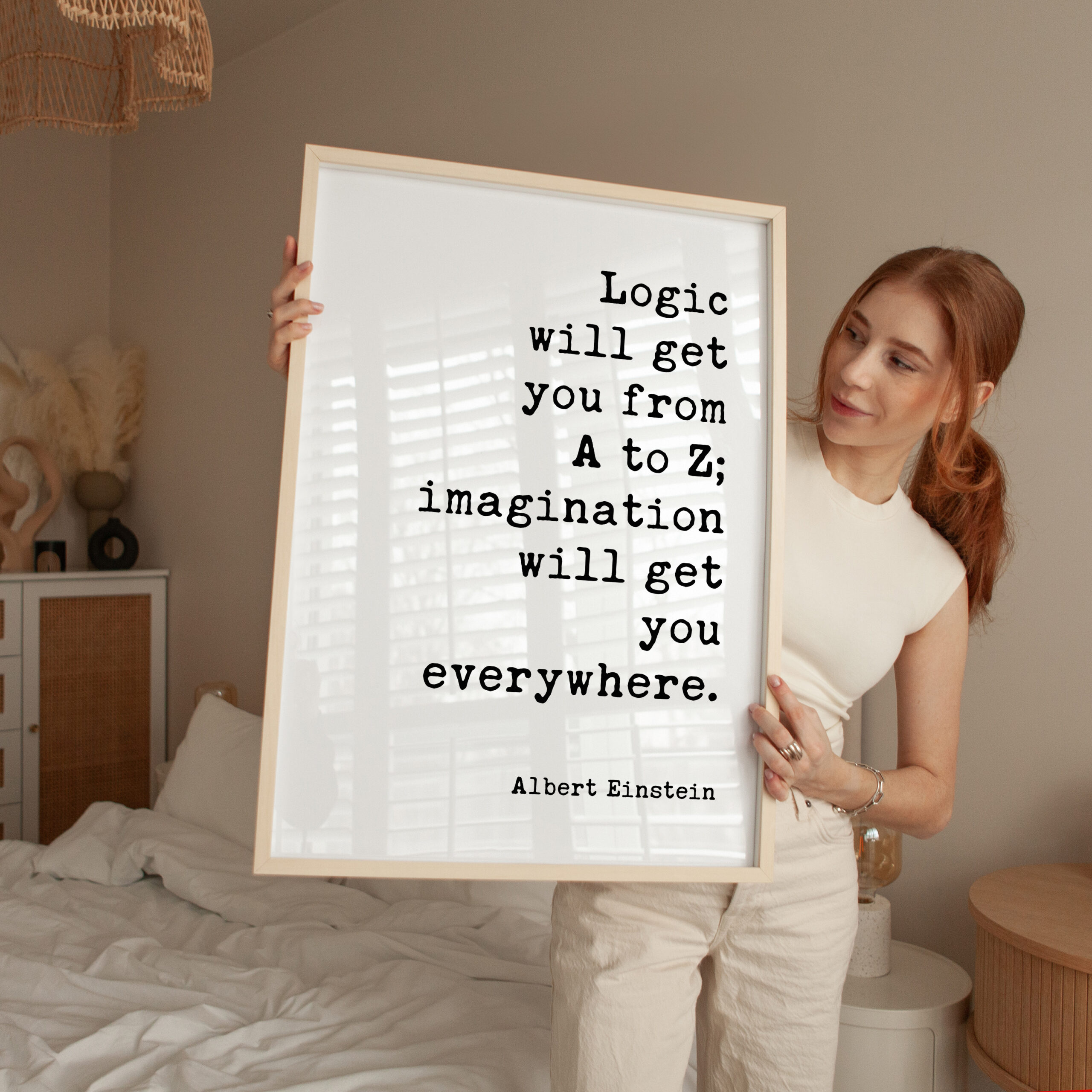 Logic will get you from A to Z; imagination will get you everywhere. Albert Einstein Quote Typography Art Print - Image 3