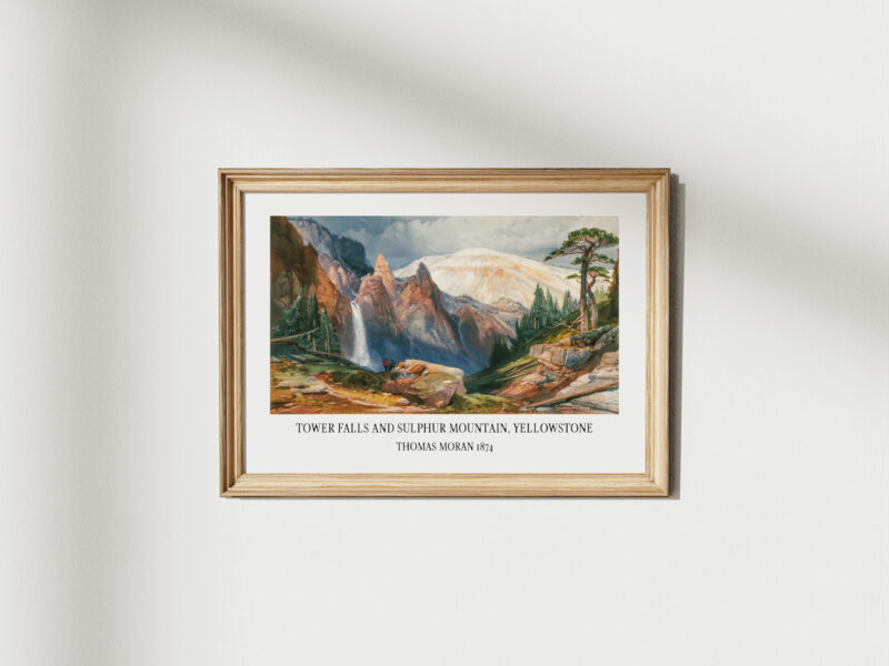 Tower Falls and Sulphur Mountain, Yellowstone by Thomas Moran 1874 Art Print