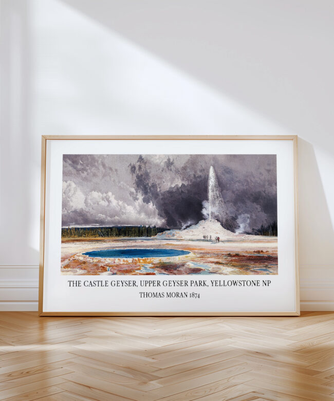 The Castle Geyser, Upper Geyser Basin, Yellowstone National Park by Thomas Moran 1874 Art Print