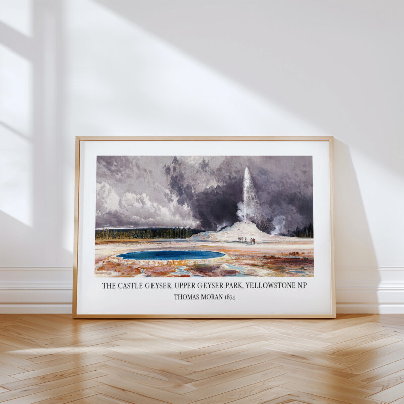The Castle Geyser, Upper Geyser Basin, Yellowstone National Park by Thomas Moran 1874 Art Print