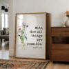 Matthew 19:26 Verse Print, With God All Things Are Possible, Christian Art, Floral Matthew 19:26 Verse Print, With God All Things Are Possible, Christian Art, Floral