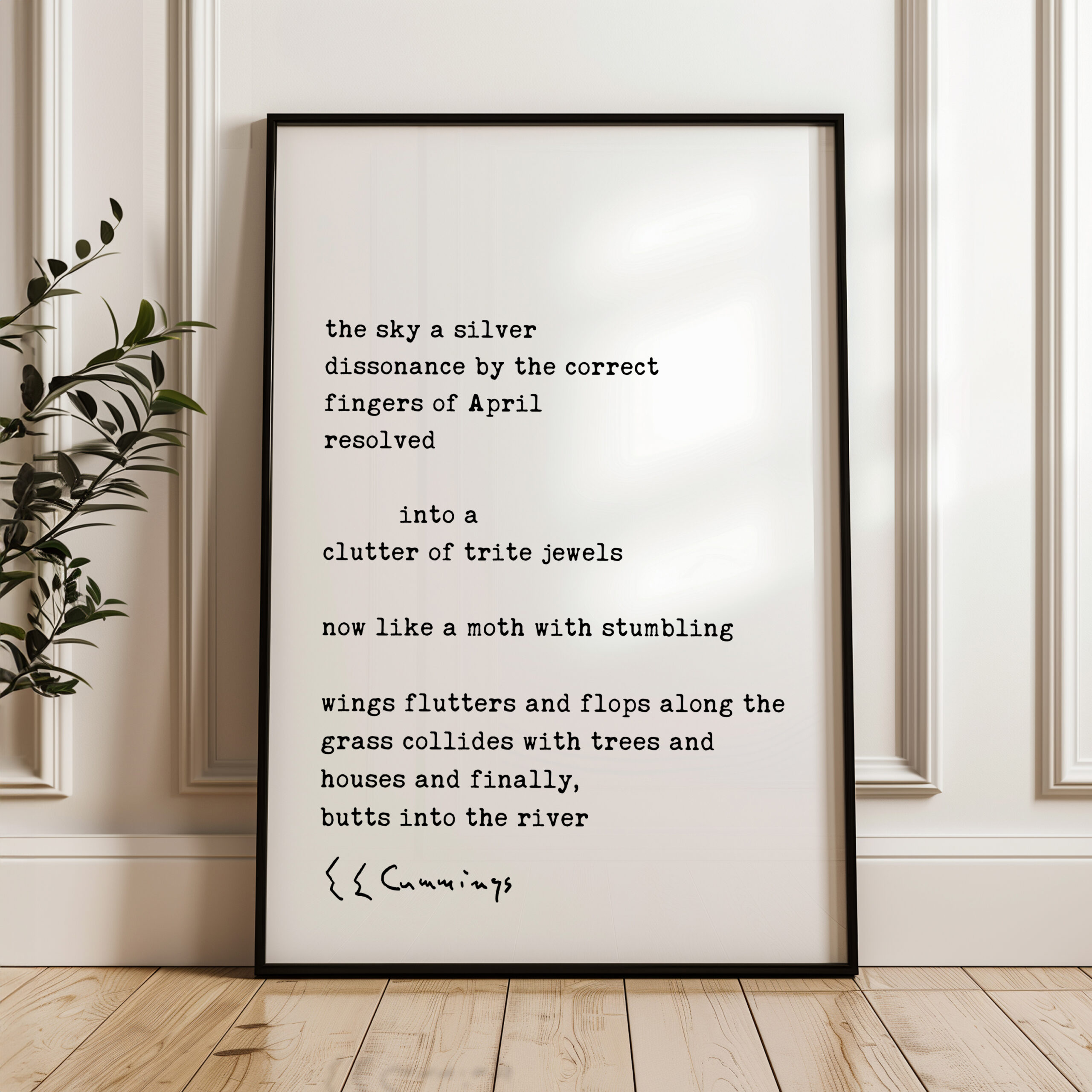 the sky a silver dissonance by the correct. E.E. Cummings Poem Typography Art Print - Image 3