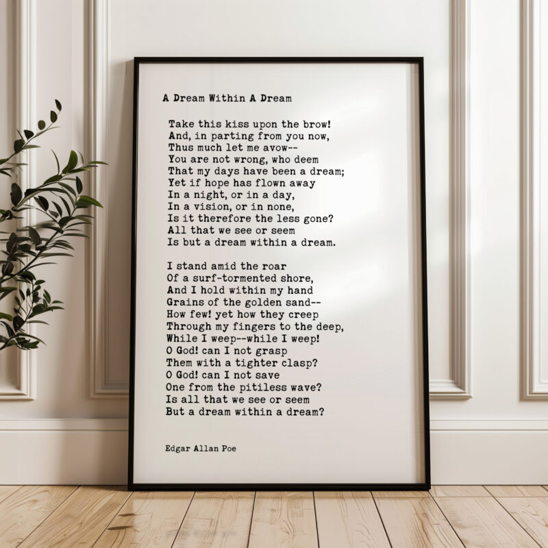 A Dream Within a Dream - Edgar Allan Poe Poem Typography Art Print - Image 3