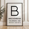 Breckenridge, Colorado with GPS Coordinates Minimalist Art Print • Travel • Ski • Colorado Rockies Breckenridge, Colorado with GPS Coordinates Minimalist Art Print • Travel • Ski • Colorado Rockies