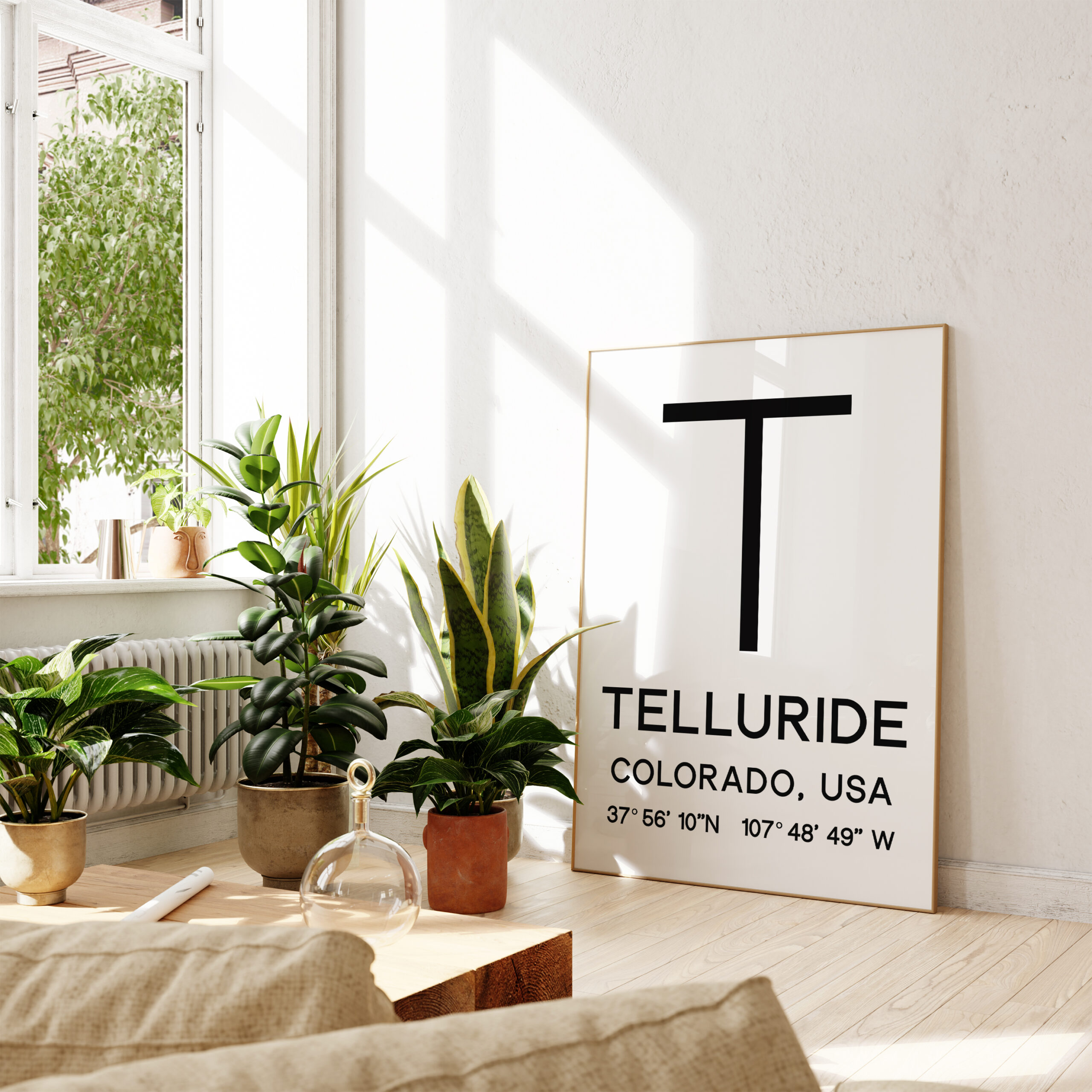 Telluride, Colorado with GPS Coordinates Minimalist Art Print - Image 5