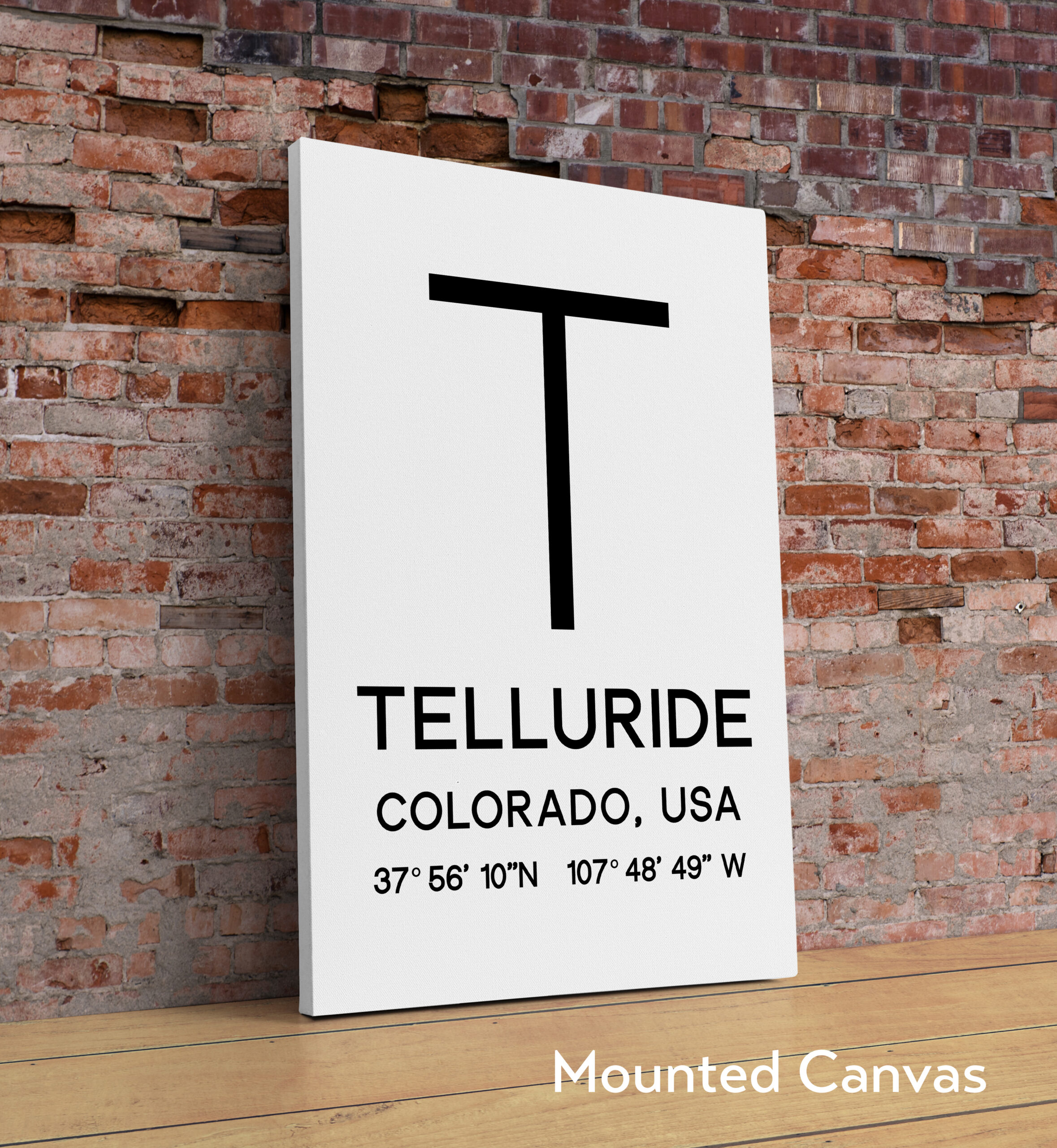 Telluride, Colorado with GPS Coordinates Minimalist Art Print - Image 2