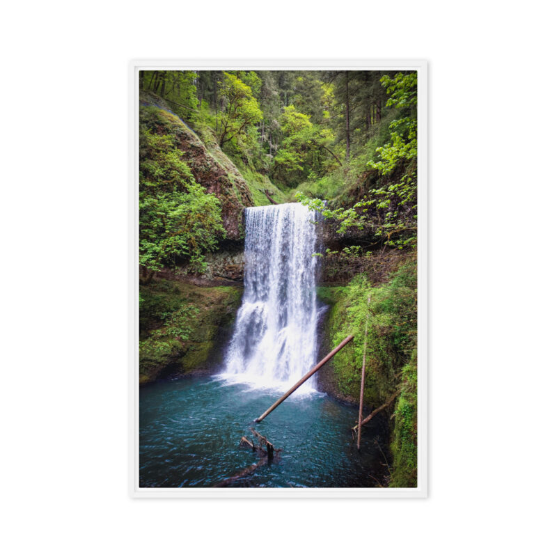 Lower South Falls at Silver Falls State Park, Oregon - Framed Canvas Art Print - Image 4