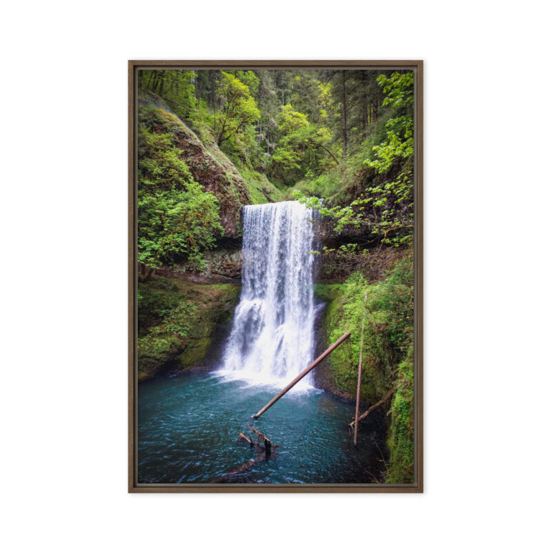 Lower South Falls at Silver Falls State Park, Oregon - Framed Canvas Art Print - Image 6