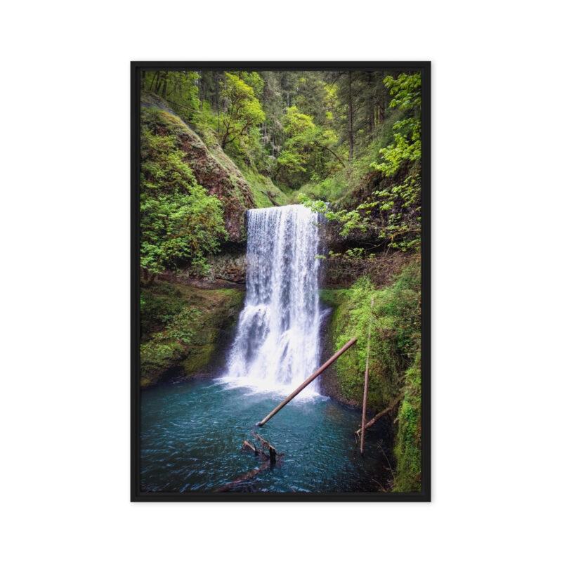Lower South Falls at Silver Falls State Park, Oregon - Framed Canvas Art Print - Image 2
