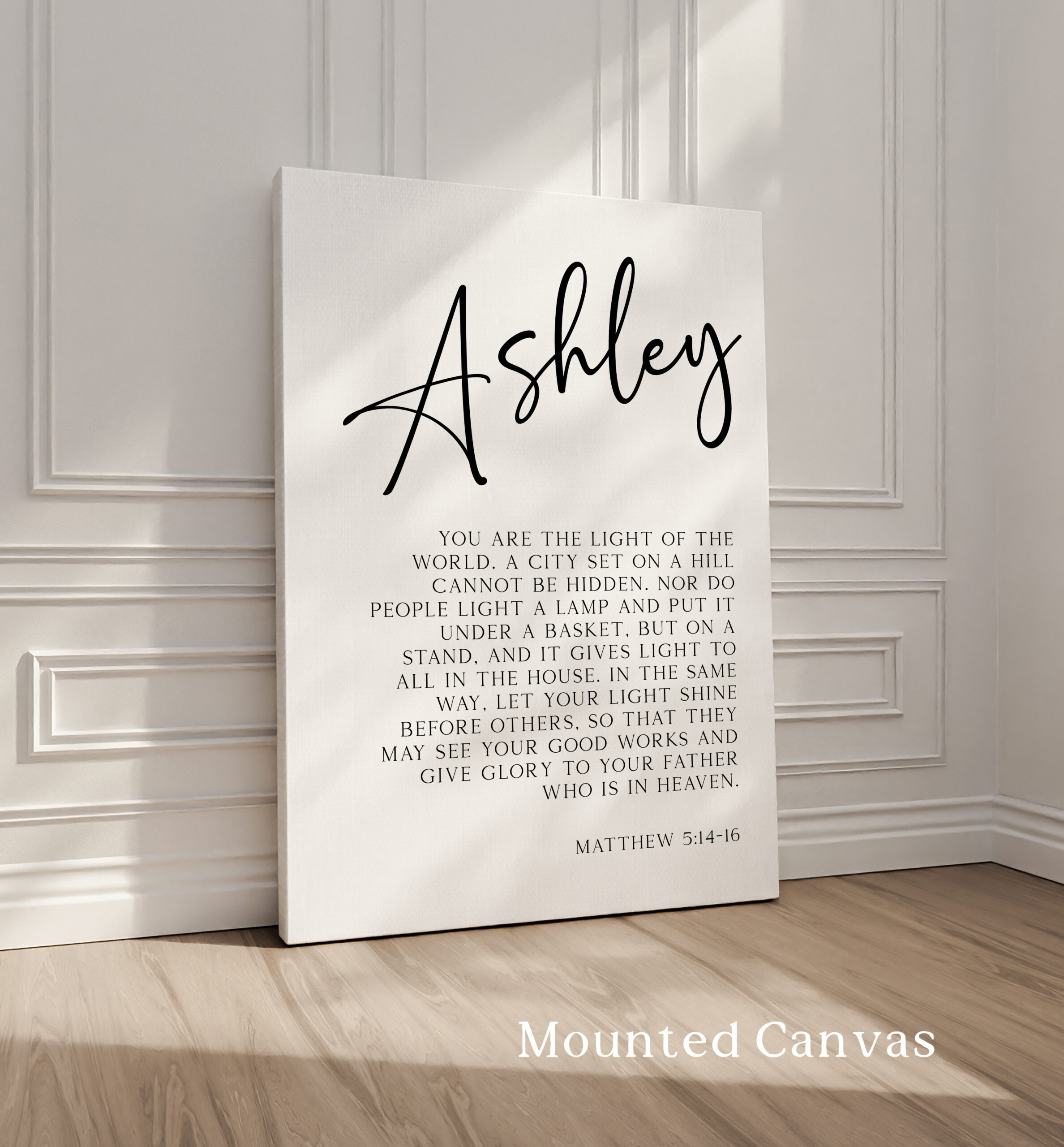 Matthew 5:14-16 • You are the light of the world... let your light shine before others. • Personalized with Name Typography Art Print - Image 2