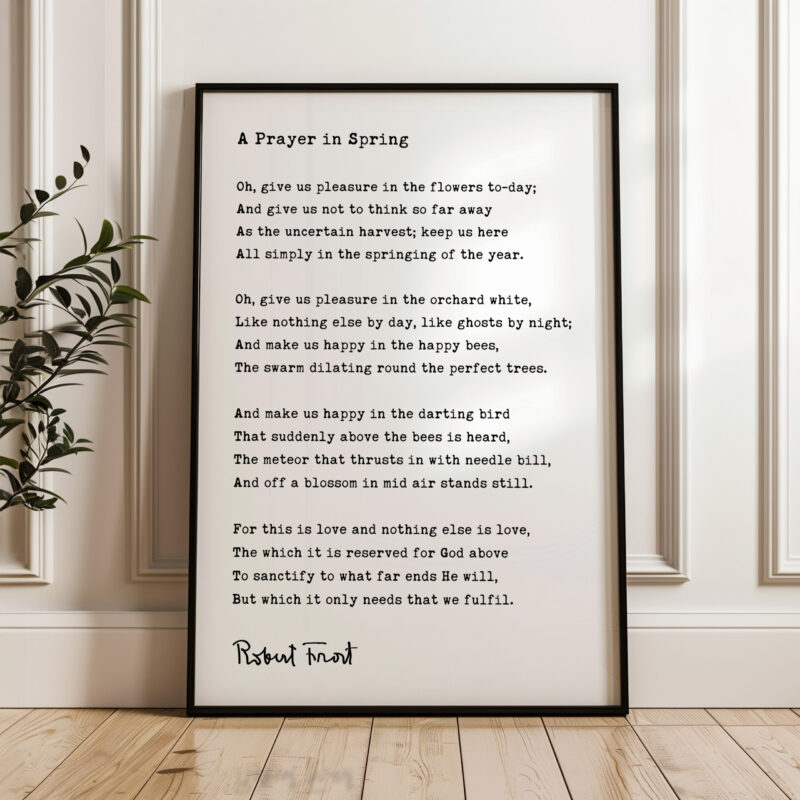 A Prayer in Spring Poem by Robert Frost Typography Art Print - Image 4