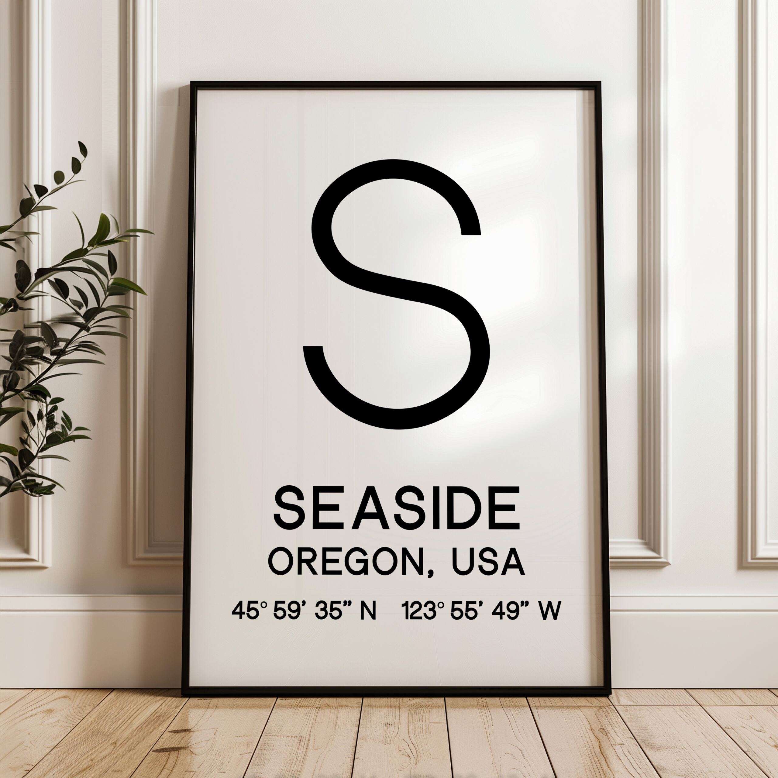 Seaside, Oregon with GPS Coordinates Minimalist Art Print • Travel • Coast - Image 3