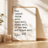 One Cannot Think Well, Love Well, Sleep Well, If One Has Not Dined Well • Virginia Woolf Quote • Typography Art Print One Cannot Think Well, Love Well, Sleep Well, If One Has Not Dined Well • Virginia Woolf Quote • Typography Art Print