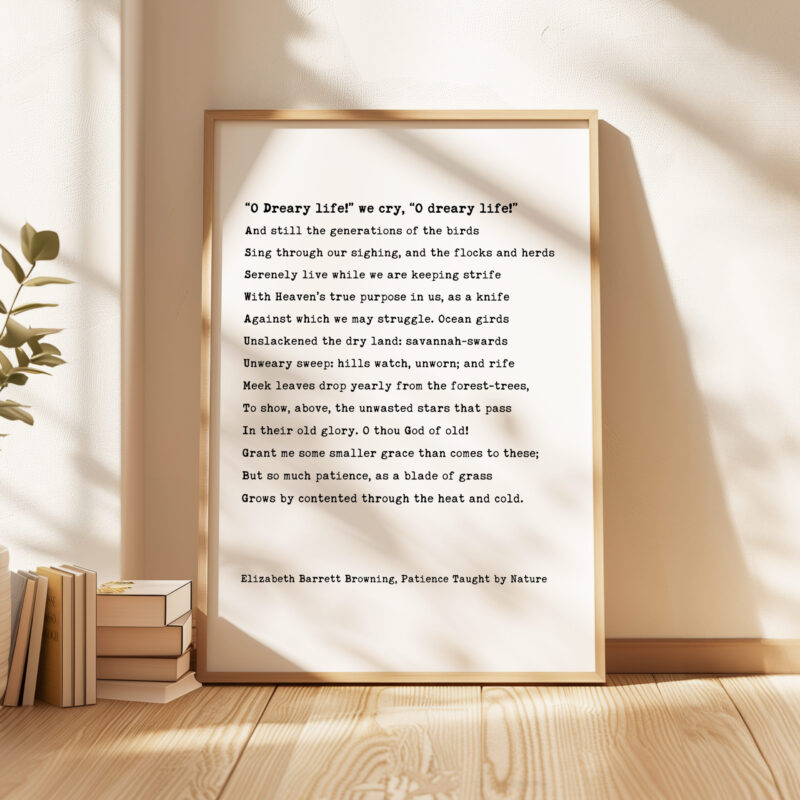 Patience Taught by Nature • Elizabeth Barrett Browning Poem • Typography Art Print - Image 3
