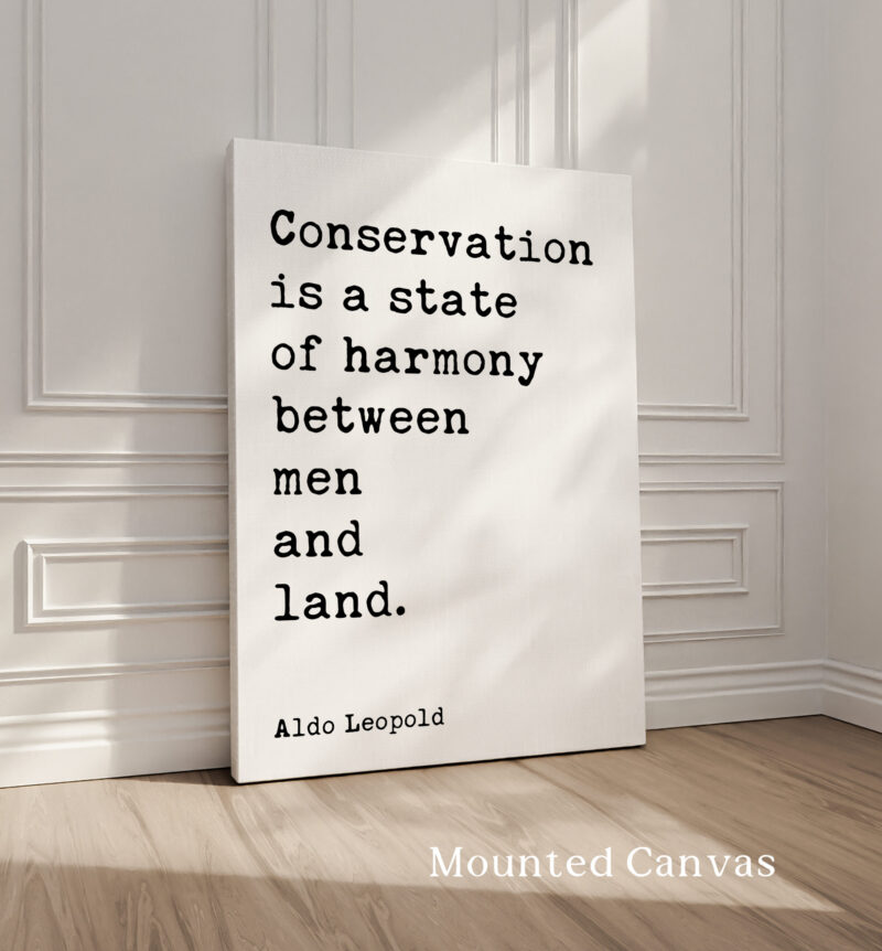 Conservation is a state of harmony between men and land. • Aldo Leopold Quote • Typography Art Print - Image 2