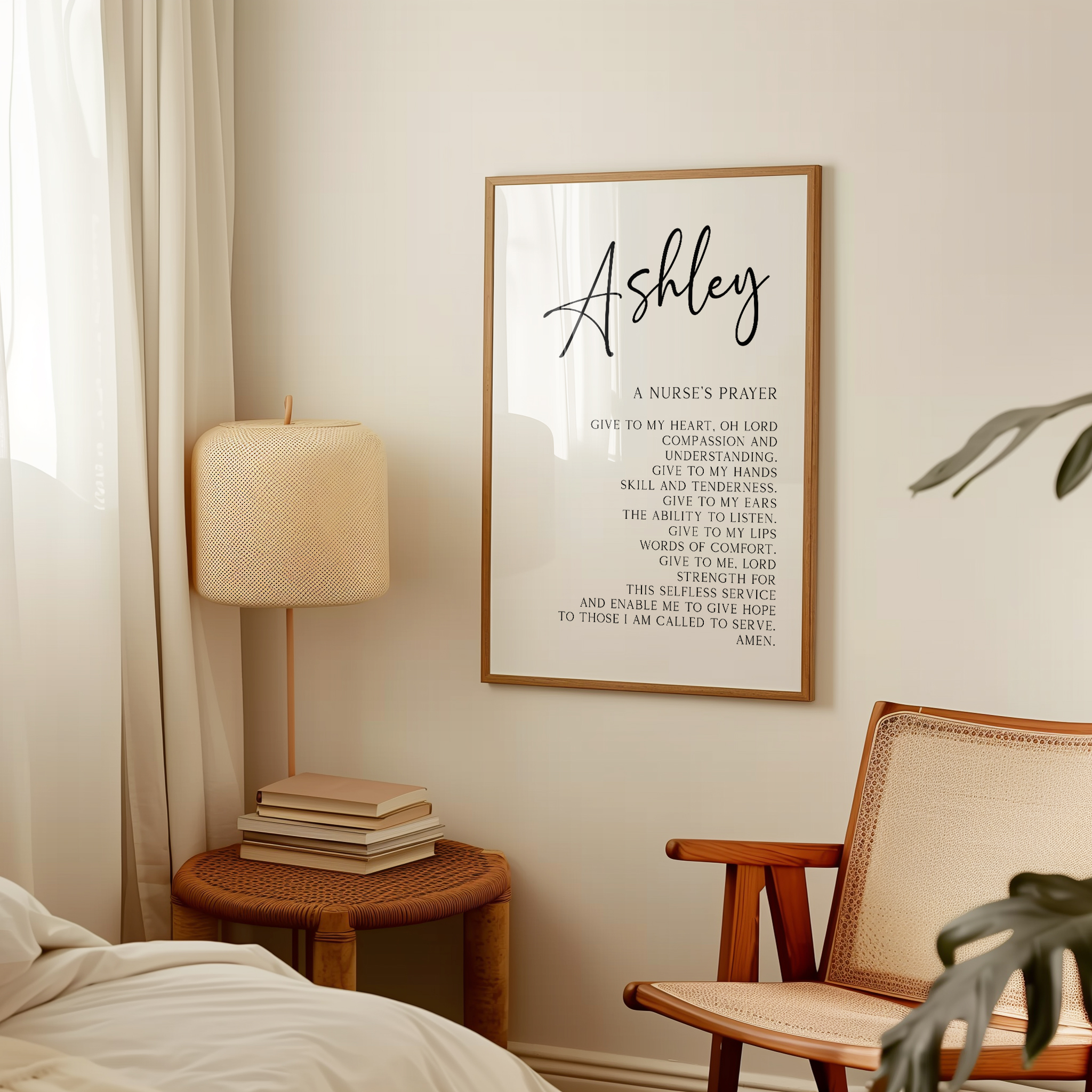 Personalized Nurse's Prayer with Name • Give To My Heart Oh Lord. • Typography Art Print - Image 6