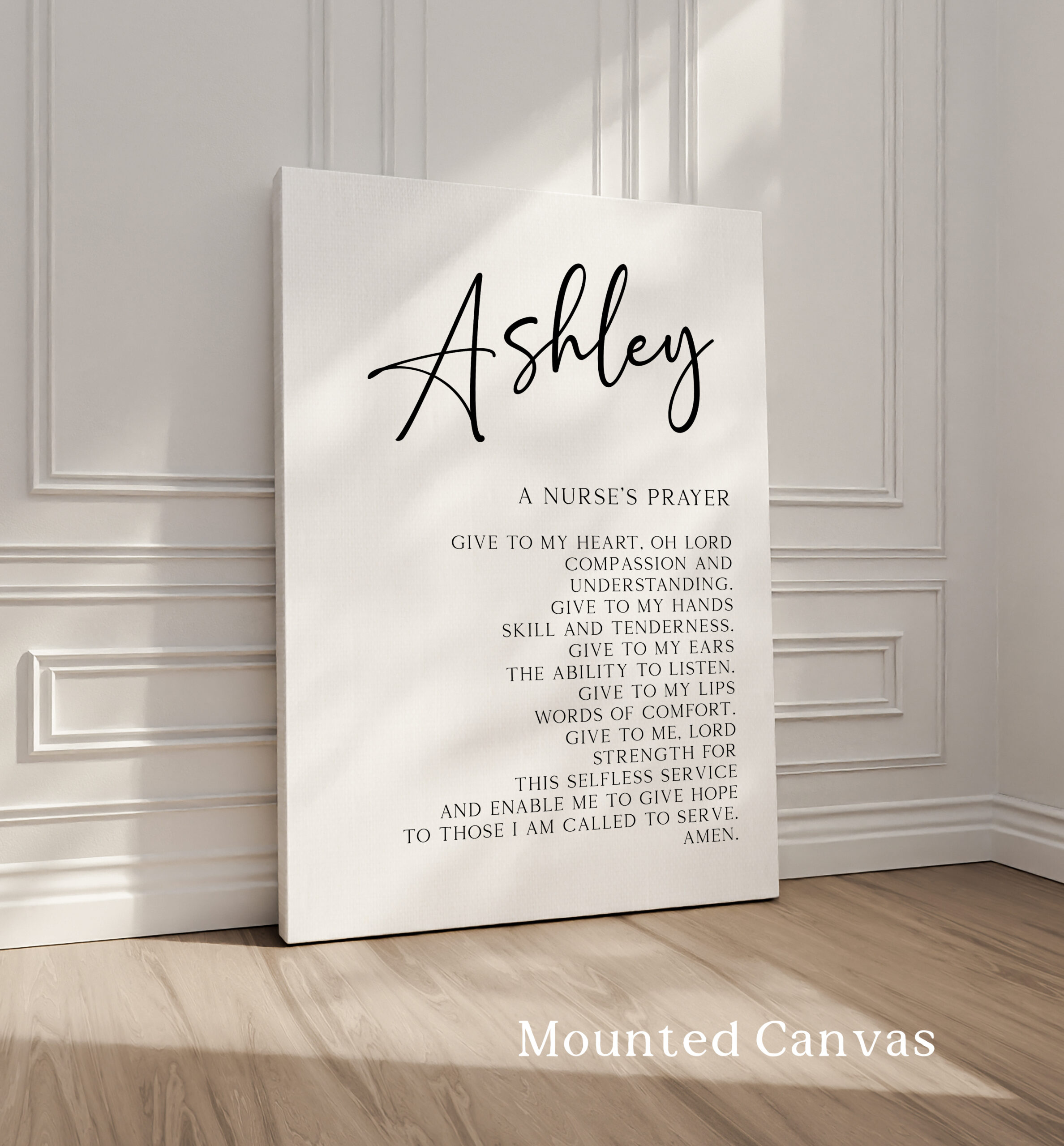 Personalized Nurse's Prayer with Name • Give To My Heart Oh Lord. • Typography Art Print - Image 2