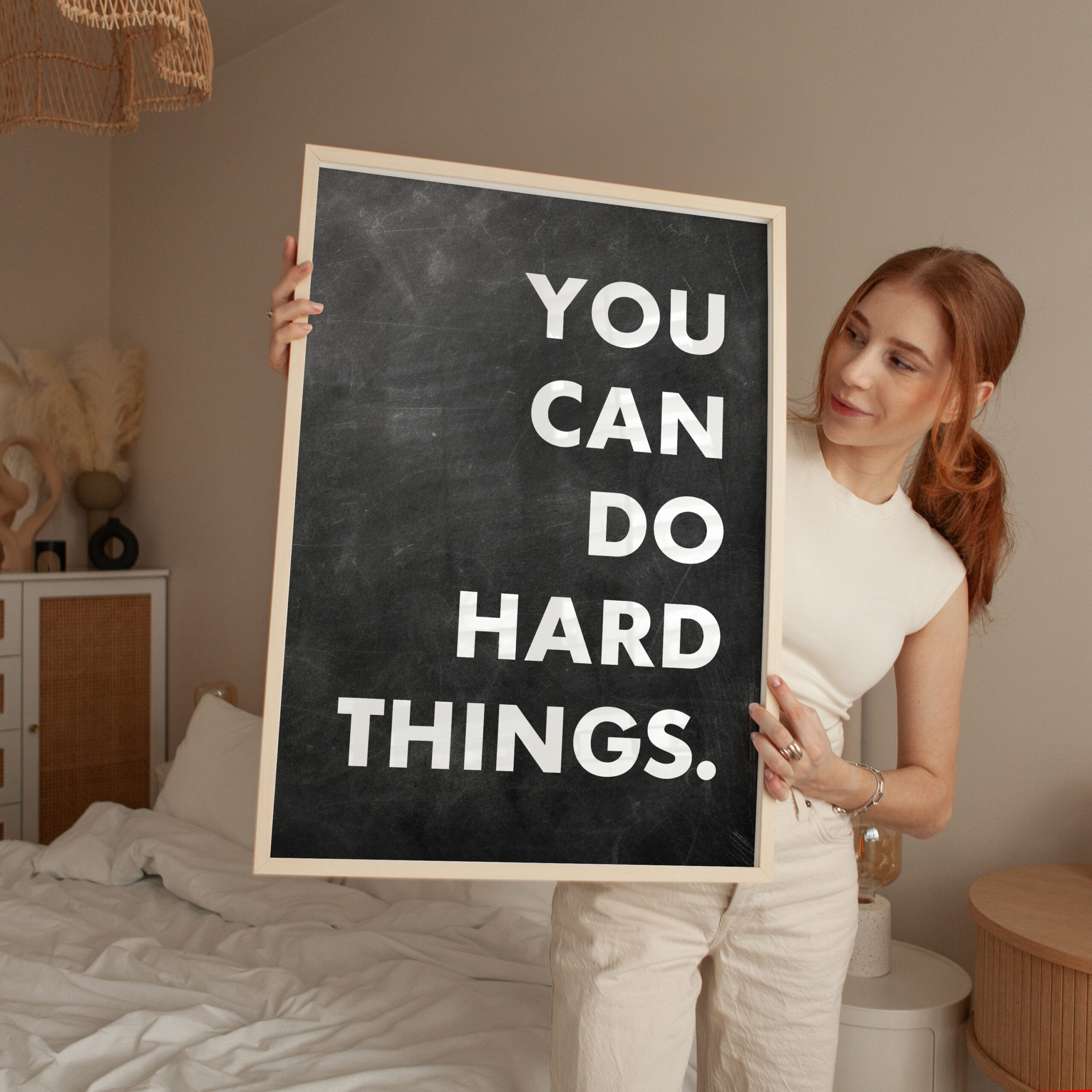 You Can Do Hard Things. Quote Typography Art Print - Image 3