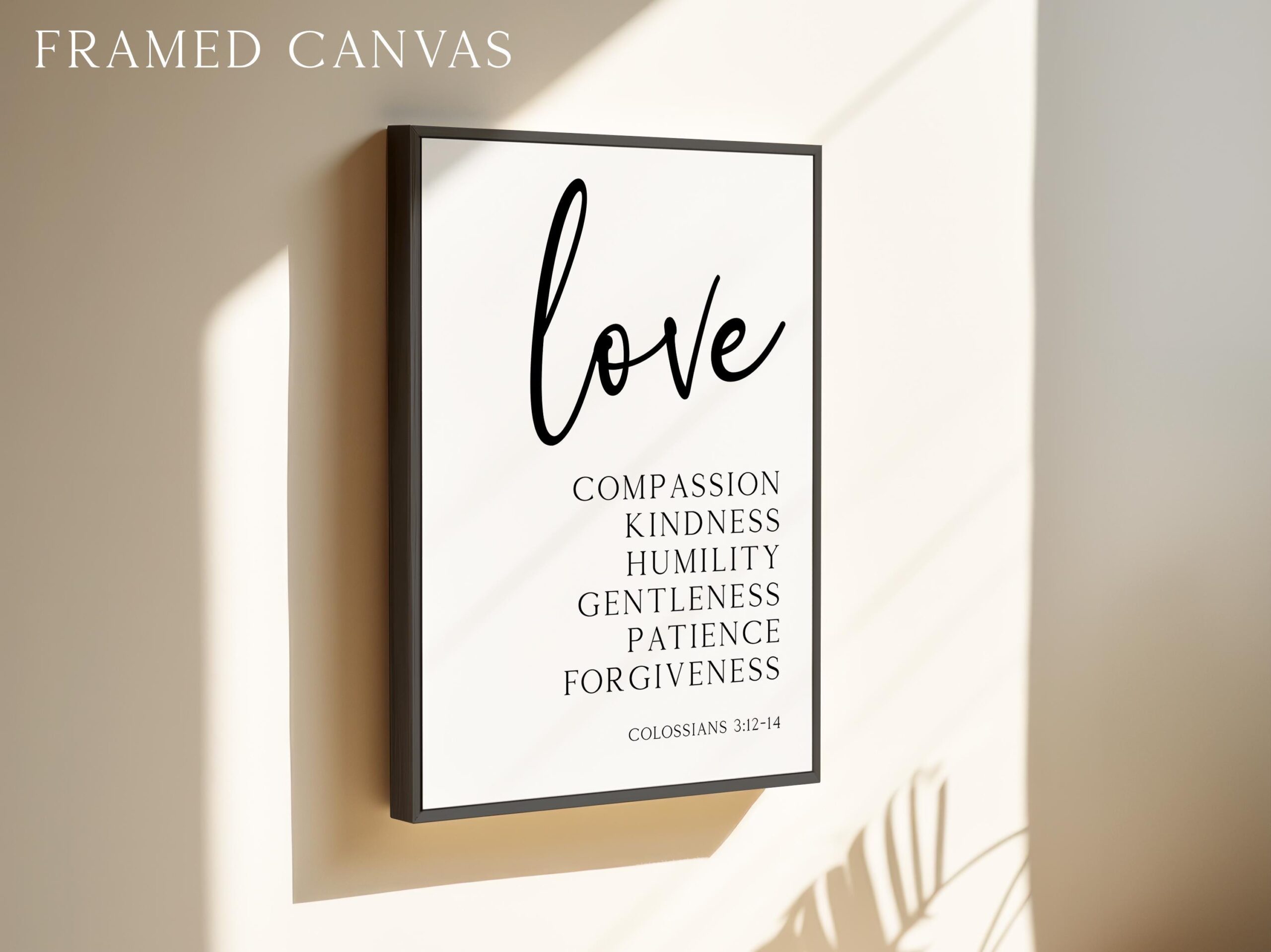 Love, Compassion, Kindness, Humility, Gentleness, Patience, Forgiveness • Colossians 3:12-14 • Typography Art Print • Weddings • Baptisms - Image 3