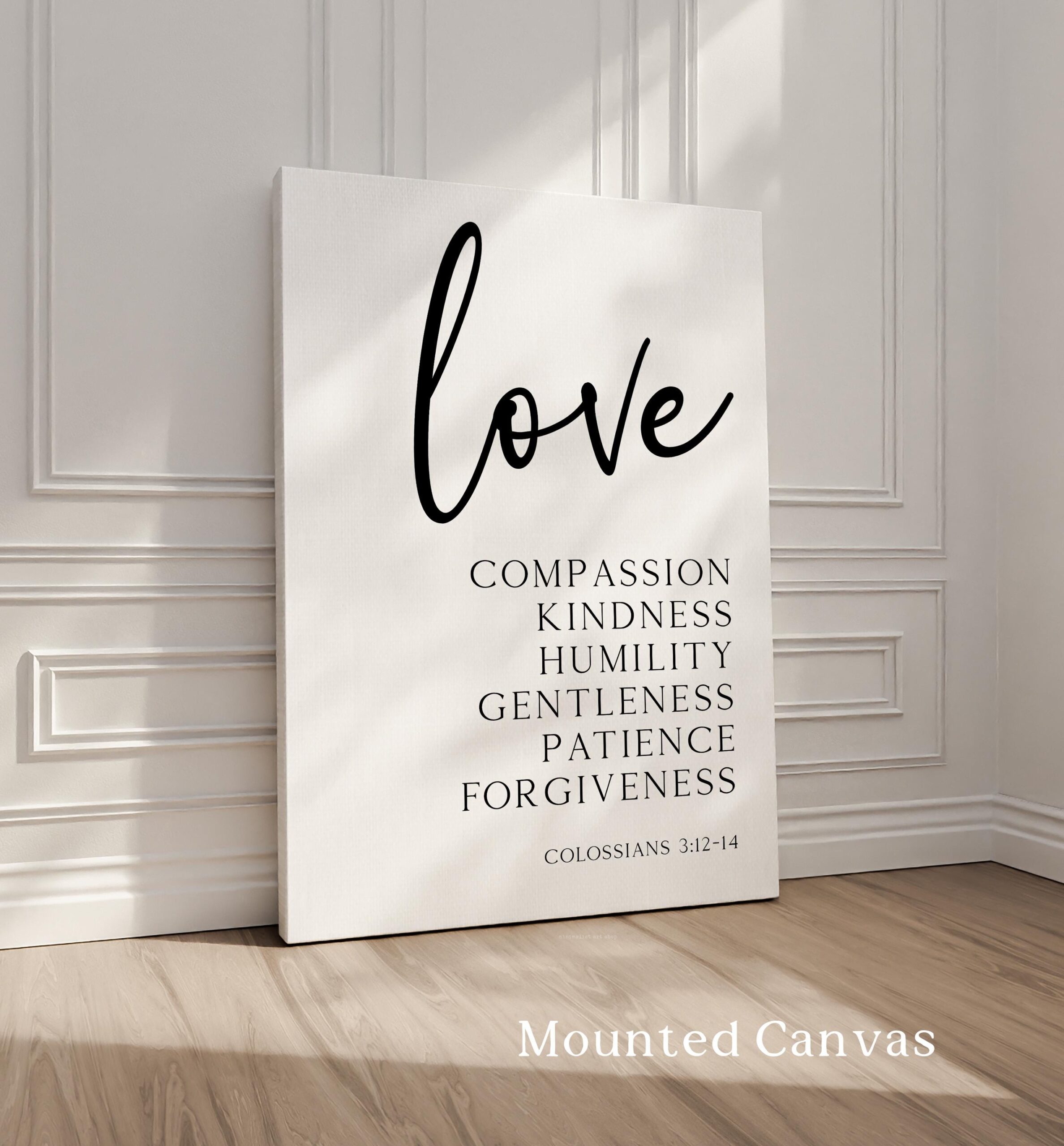 Love, Compassion, Kindness, Humility, Gentleness, Patience, Forgiveness • Colossians 3:12-14 • Typography Art Print • Weddings • Baptisms - Image 2