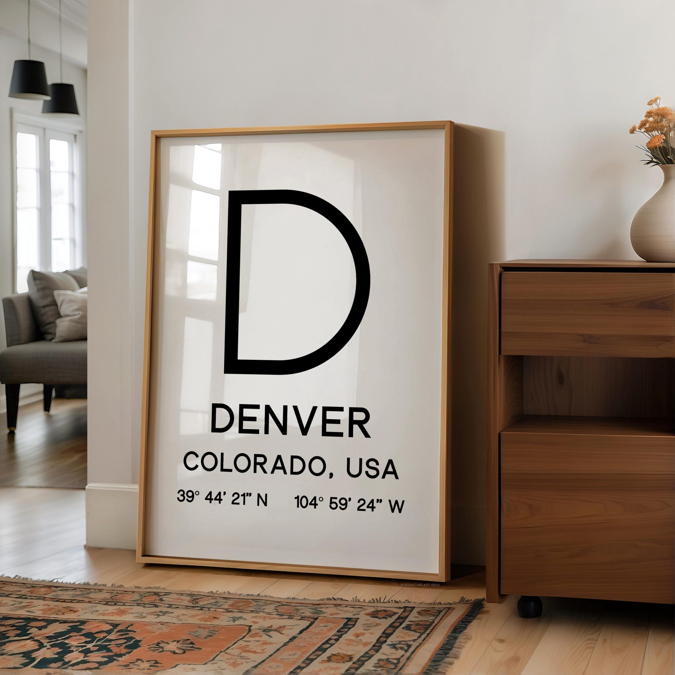 Denver, Colorado with GPS Coordinates Typography Art Print - Image 8