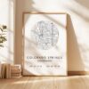 Colorado Springs with Map and GPS Minimalist Typography Art Print Colorado Springs with Map and GPS Minimalist Typography Art Print