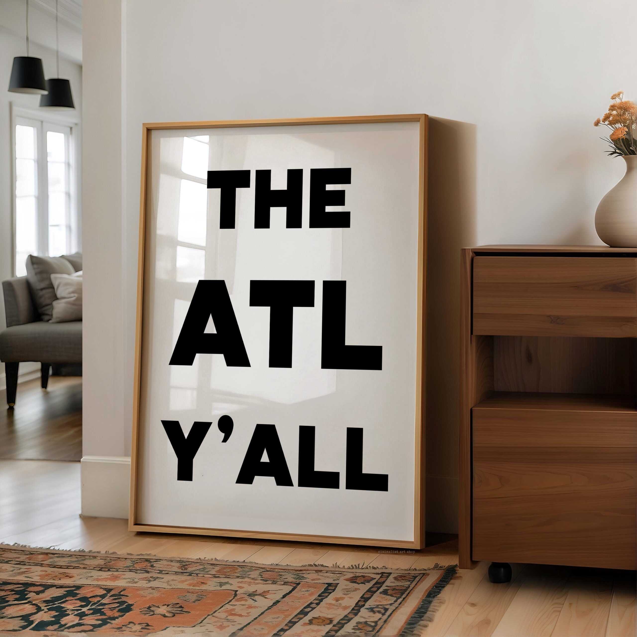 The ATL Y'all Minimalist Typography Art Print • Atlanta, Georgia