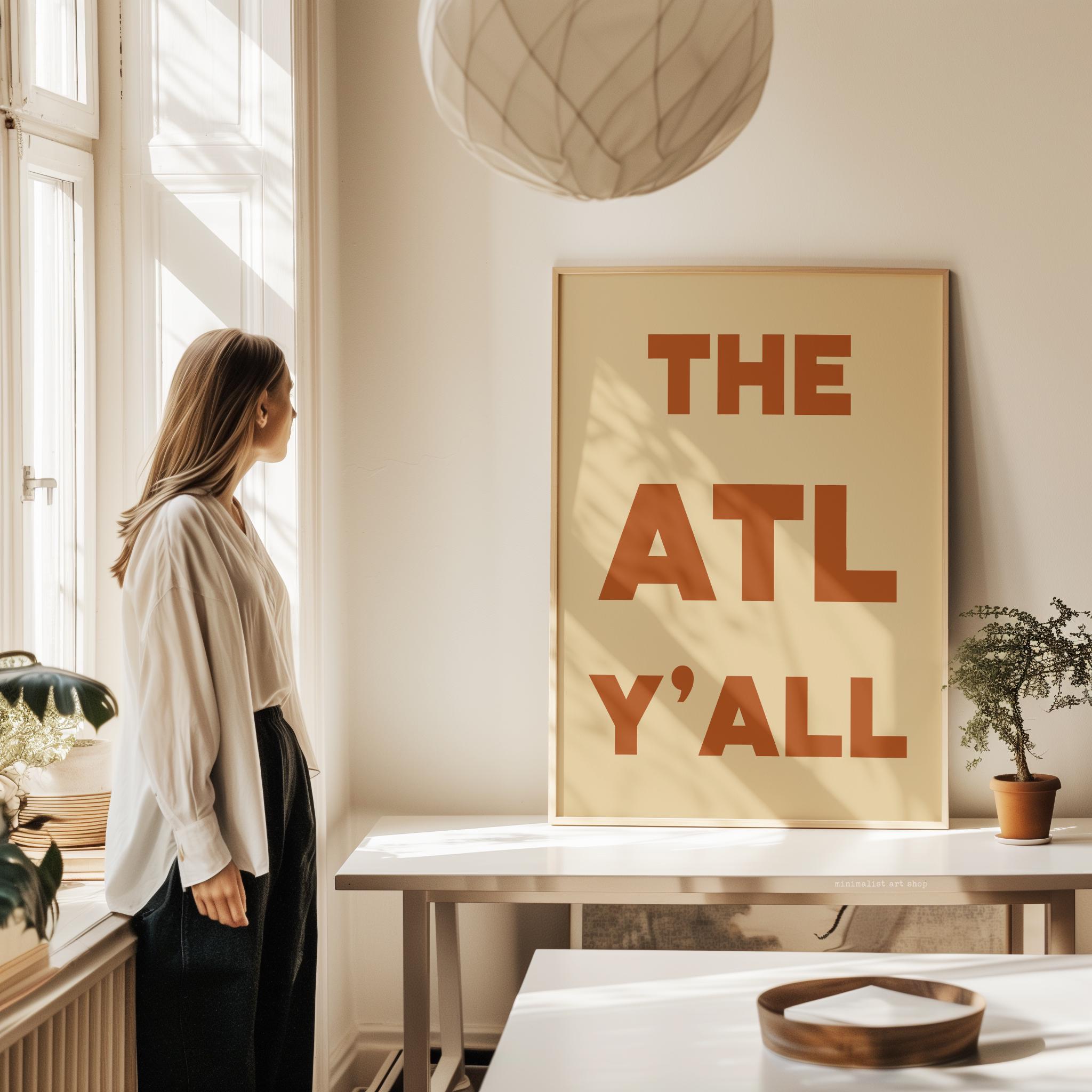 The ATL Y'all Minimalist Typography Art Print • Atlanta, Georgia • ATL • History • Culture • Mid-Century - Image 4