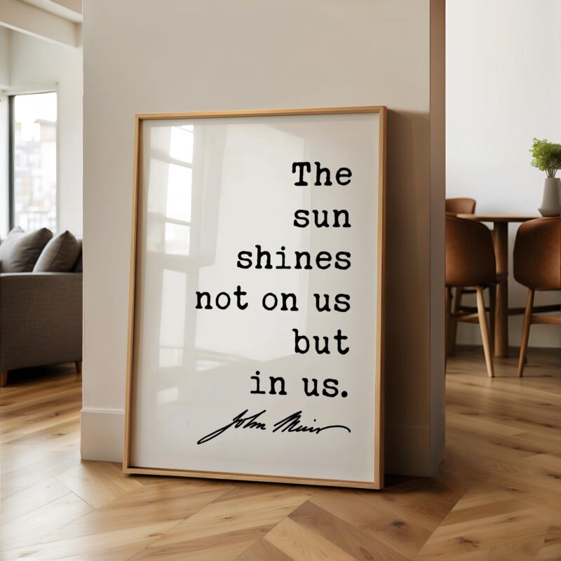 The sun shines not on us but in us. - John Muir Quote Typography Art Print • Nature Lover - Image 8