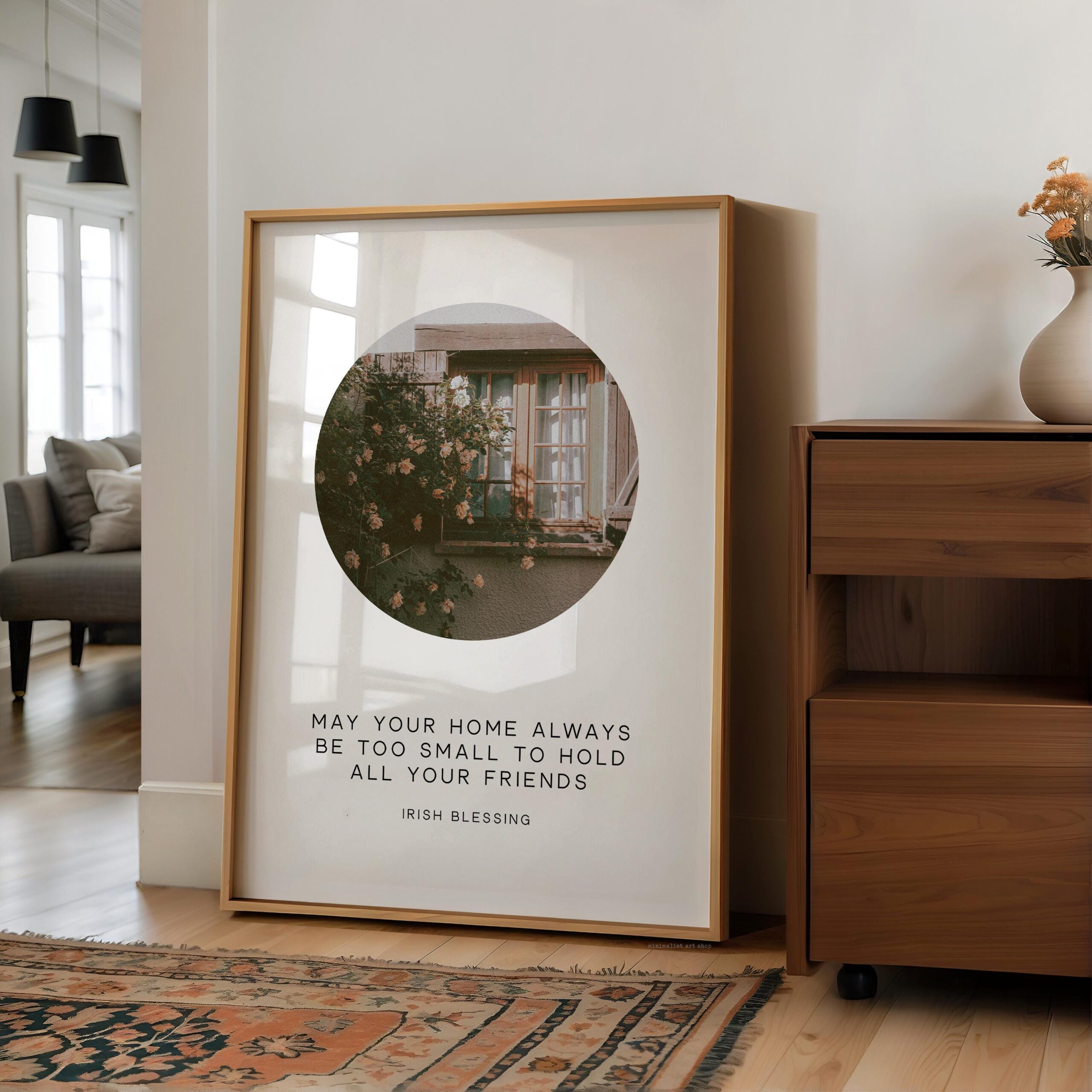 May Your Home Always Be Too Small To Hold All Your Friends • Irish Blessing • Typography Photo Print • Housewarming Gift
