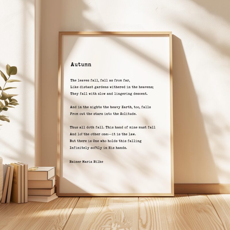 Autumn Poem by Rainer Maria Rilke Typography Print • Poetry Prints • Fall - Image 4