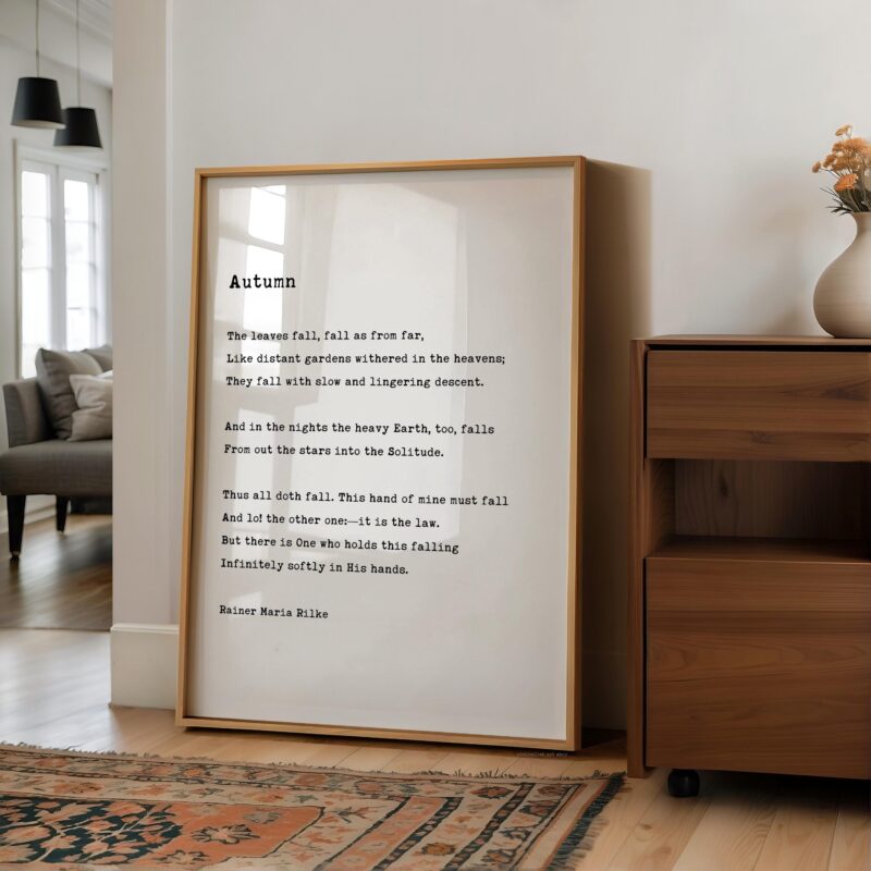 Autumn Poem by Rainer Maria Rilke Typography Print • Poetry Prints • Fall