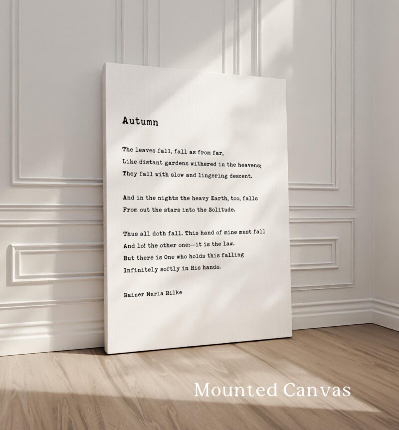 Autumn Poem by Rainer Maria Rilke Typography Print • Poetry Prints • Fall - Image 2